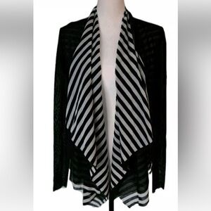 Viviana Black and Gray Striped reversible cardigan